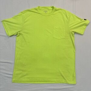 Dickies T-shirt Mens XL Neon Green High Visibility Short Sleeve Pocket